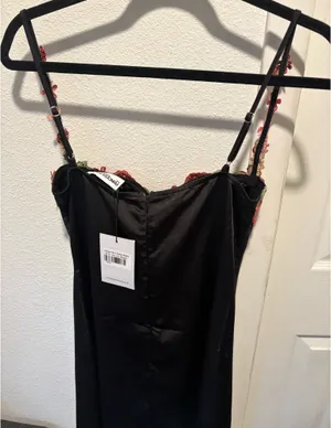 Princess Polly Black Dress with Flowers thumbnail 3