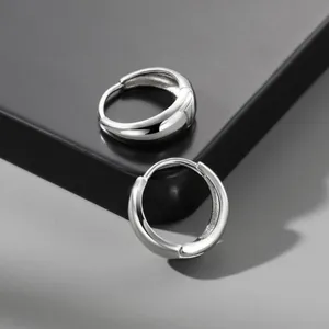 925 Silver Plated Small Hoop Earrings for Men Women, Punk Hip Hop Earrings thumbnail 2