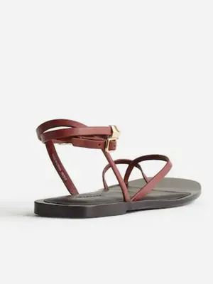 Madewell The Vira Bangle Ankle-Wrap Sandal in Leather Leather Ankle-Strap Flat 8 thumbnail 3