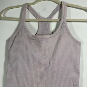 Lululemon‎ Ebb to Street Tank Top Light Purple Ribbed Racerback Built in Bra 6 thumbnail 5