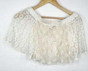 LF Native Rose Cream Woven Short Sleeve‎ Sheer Top Women's Size 8 NWT thumbnail 1
