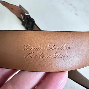 Brooks Brothers Women's Black Croc Embossed Leather‎ Belt with Silver Tone 38 thumbnail 5