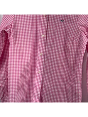 Vineyard Vines Pink Gingham Button Down Shirt Size 8 thumbnail 3