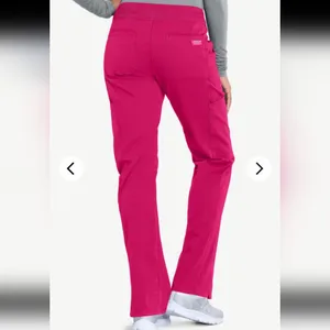 Authentic Cherokee Workwear Women’s Fuchsia Cargo Scrub Pants - Comfortable Straight Leg Size Xs Fits Reg Sm thumbnail 2
