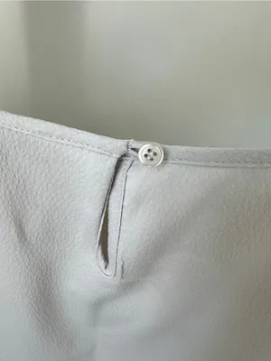 J. Crew Light Cream Flutter Short-Sleeve Slight Textured Blouse Size 12 thumbnail 3