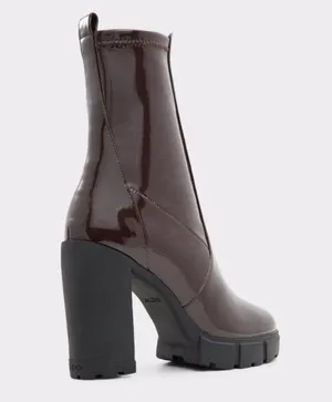 NEW ALDO Llana Women's Platform Heeled Ankle Boots Chocolate Brown thumbnail 6