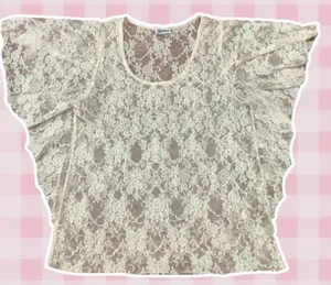 Rock‎ Candy Coquette Pastel Pink Lace Sheer Ruffle Blouse Size Small thumbnail 1