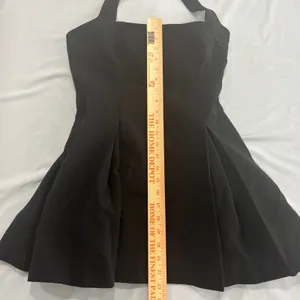ASTR The Label Black Halter Mini Dress Square Neck A-Line Pleated Small thumbnail 6