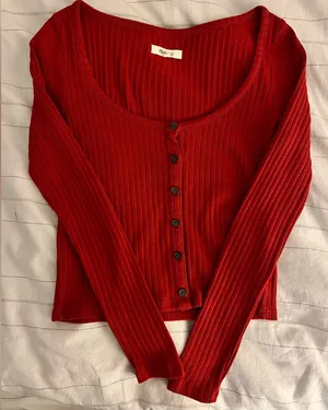 Madewell Cherry Ribbed Knit Top thumbnail 1
