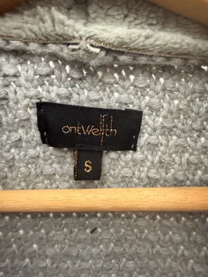 On Twelfth Faux Shearling Lined Knit Sleeve Open Front‎ Cardigan Grey Size S thumbnail 3