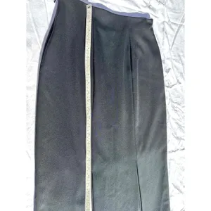 Erez Collections Midi Bedazzled Skirt 100% Wool Gold Studs Slits Black Women's S thumbnail 10