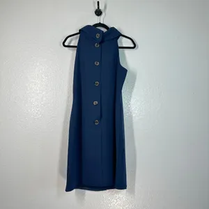 Sail to M Sable navy blue shift mini dress high funnel neck Sleeveless Short thumbnail 9