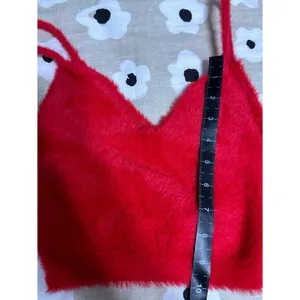 For love and lemons red fuzzy tank top set thumbnail 4