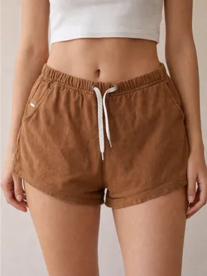 Vuori Sunnyside Fleece Shorts Medium Cinnamon Brown EUC Drawstring thumbnail 1