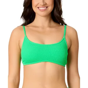 NWT Salt + Cove Juniors Rib Scrunch Scoop-Neck Bikini Top Mint Tea Green XL thumbnail 1