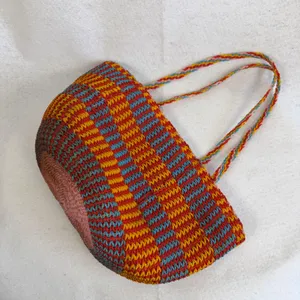 Boho Woven‎ Straw Tote Bag Multi Color Striped Beach Shoulder Bag Summer Purse thumbnail 8