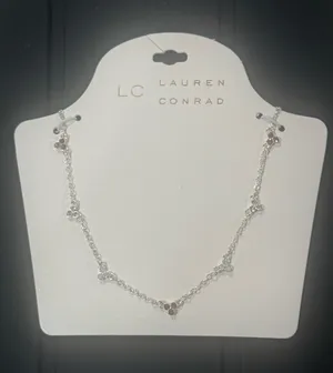 Kohl's LC Lauren Conrad Silver Floral Station Necklace - Silver cute NWT gift thumbnail 1