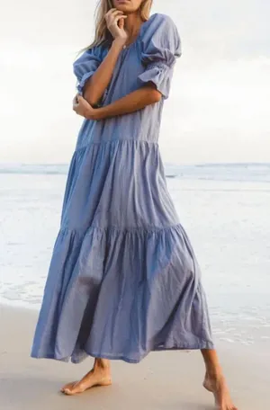 Daughters of India Maxi Dress sahana gown Blue (medium) cottagecore coquette thumbnail 1