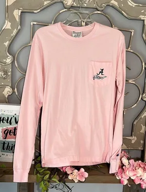 Champion University Of Alabama Pink Tshirt Cotton Long Sleeve Tee Womens Small thumbnail 1