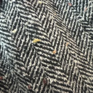 Loft Wool Blend Y2K Button Front Tweed Harringbone Dark Academia Mini Skirt 8 thumbnail 9
