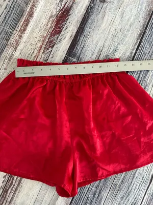 Vintage Victoria’s Secret Gold Label Red Satin Women's Pajama Shorts thumbnail 5