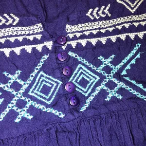 Patrons of Peace small blue boho embroidered top thumbnail 5