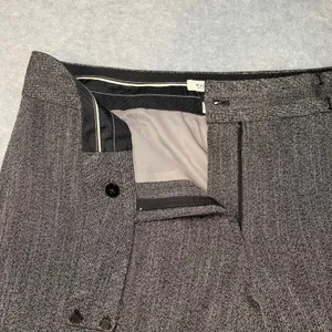 White House Black Market Flare Pants Women's 12R Gray Herringbone Contour Career thumbnail 4