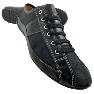 Coach Suee Black Monogram Canvas/Leather Lace-up Comfort Sneakers Size 6.5 thumbnail 1