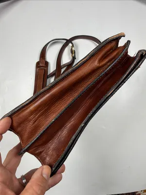 Guidi Vintage Brown Leather Crossbody Messenger Unisex Folio Work Bag thumbnail 3