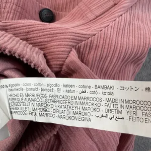ZARA Women's Small Pink Corduroy Button Front Cropped Shacket Jacket Pockets thumbnail 8