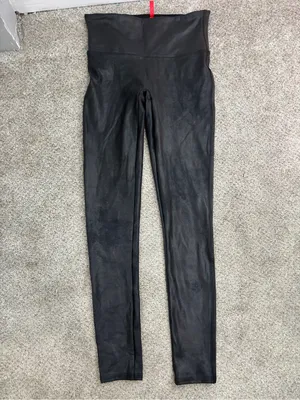Spanx Women’s Faux Leather Leggings Metallic Black Medium Shapewear thumbnail 13