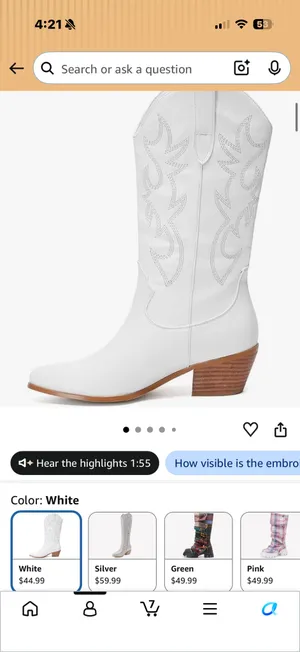 White Cowboy Amazon Boots thumbnail 4