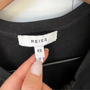 REISS Lila Sleeveless Zip Neck Top in Black thumbnail 7