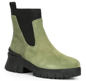 NURTURE Green Suede Chelsea Boot Lug Sole Platform‎ Water Resistant Size 5.5 New thumbnail 1