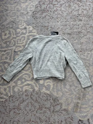 Express Wool Cropped Cardigan Gray Medium thumbnail 4