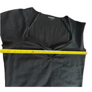 Old Navy Black Ribbed Stretch Sweetheart Neck Thick Material Bodysuit Women's L thumbnail 6