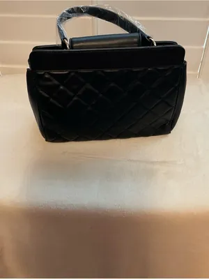 Badgley Mischka Black Quilted Top-Handle Satchel with Gold-Tone Accent thumbnail 4