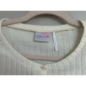 Urban Outfitters Out From Under Ivory Button Up Tight Cropped Sweater Women's Sz thumbnail 7