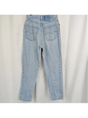 Vintage Distressed Levi's High Waisted Tapered Ankle Slit Jeans thumbnail 2