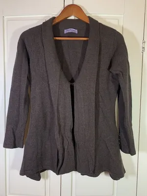 Brunella‎ Gori Merino Wool Cardigan Brown Sweater Women's Medium Boho Artsy thumbnail 1