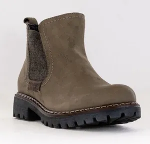 Josef Seibel Marta 03‎ Olive Green Nubuck Leather Ankle Chelsea Boots thumbnail 1