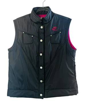 Nike Sportswear Vest Puffer Sleeveless Full Snap Black Pink L‎ Fuschia Gorpcore thumbnail 1
