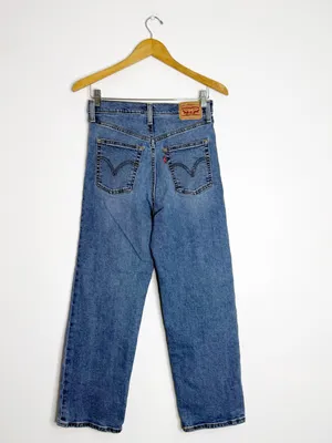 Levi’s Ribcage Straight Jeans Women’s 29 High Rise Medium Wash Denim thumbnail 2