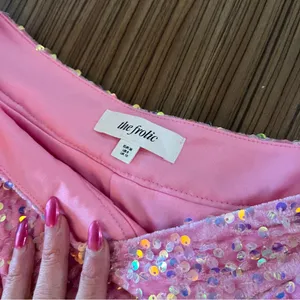 NWOT pink sequin glitter wide leg pants thumbnail 12