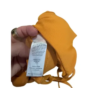 WILO The Label‎ Mustard Yellow Ribbed Sports Bra XS Adjustable Straps Activewear thumbnail 4