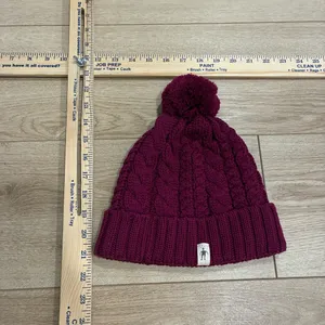 Smartwool Women’s Ski Town Hat Purple Pom Pom Wool Cable Knit One Size thumbnail 3
