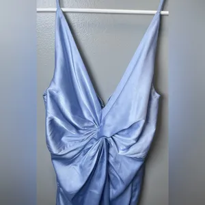 Abercrombie & Fitch Women’s Draped Twist Front Maxi Dress Light Blue‎ Size SP thumbnail 6