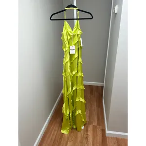 NEW NWT Show Me Your MuMu Romance Ruffle Dress Lime Small thumbnail 5