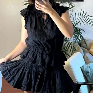 Misa Los Angeles Lilian Eyelet Mini black 100% cotton dress size S thumbnail 3