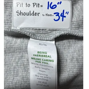 Aerie Ribbed Bustier‎ Mini Dress Grey Cotton Blend Sleeveless Bodycon XL thumbnail 3